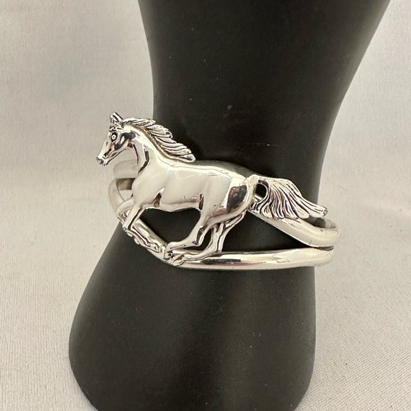Boutons De Manchette Vintage Tête De Cheval Et Son Derrière - Ton Argenté, Occasion